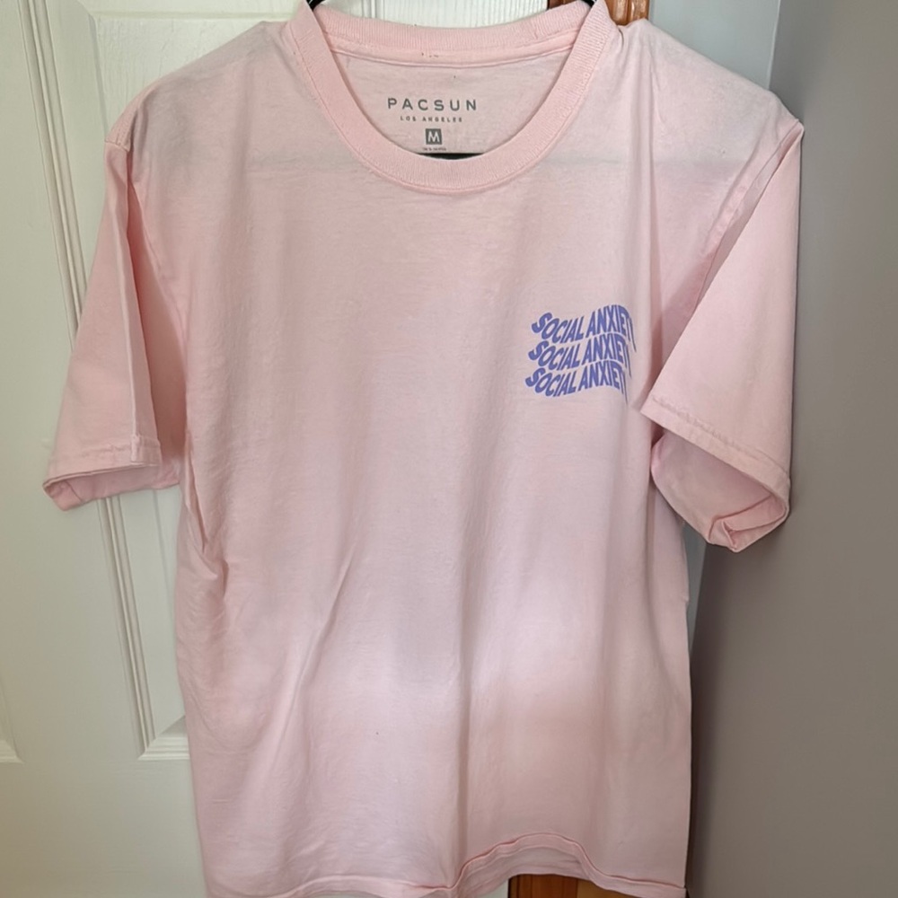 PacSun Social Anxiety Pink Graphic T-Shirt